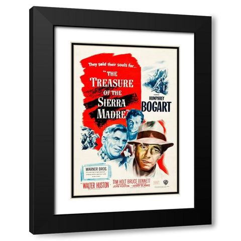 The Treasure of The Sierra Madre-1947 Black Modern Wood Framed Art Print with Double Matting by Vintage Hollywood Archive