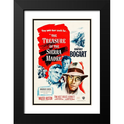 The Treasure of The Sierra Madre-1947 Black Modern Wood Framed Art Print with Double Matting by Vintage Hollywood Archive