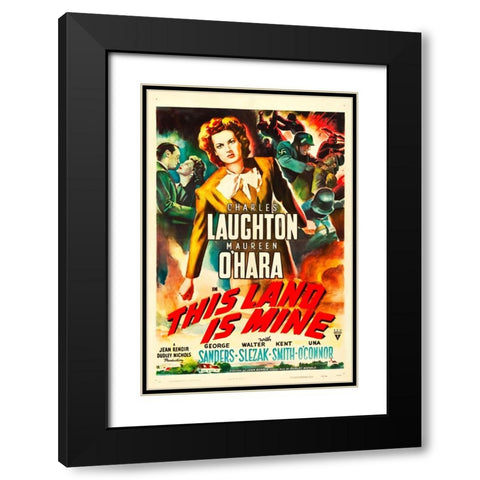 This Land is Mine-1943 Black Modern Wood Framed Art Print with Double Matting by Vintage Hollywood Archive