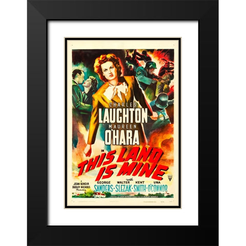 This Land is Mine-1943 Black Modern Wood Framed Art Print with Double Matting by Vintage Hollywood Archive