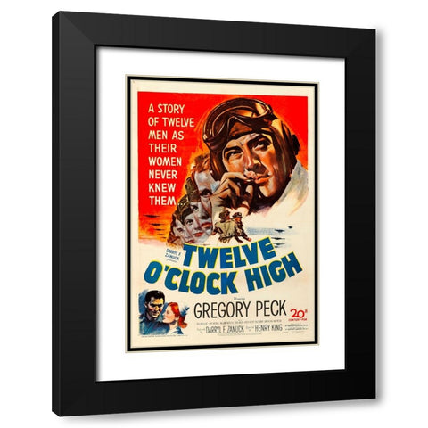 Twelve OClock High-1949 Black Modern Wood Framed Art Print with Double Matting by Vintage Hollywood Archive