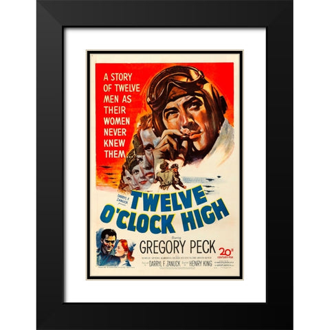 Twelve OClock High-1949 Black Modern Wood Framed Art Print with Double Matting by Vintage Hollywood Archive