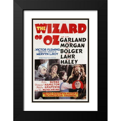 Wizard of Oz. 1939 Black Modern Wood Framed Art Print with Double Matting by Vintage Hollywood Archive