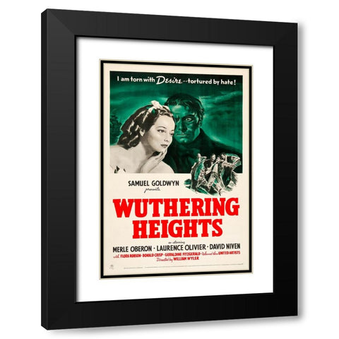 Wuthering Heights-1939 Black Modern Wood Framed Art Print with Double Matting by Vintage Hollywood Archive