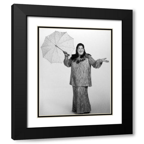 Cass Elliot-1973 Black Modern Wood Framed Art Print with Double Matting by Vintage Music Archive
