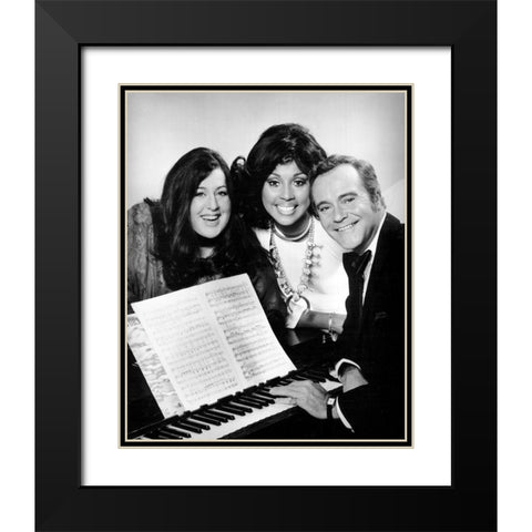 Cass Elliot-Diahann Carroll-Jack Lemmon-1973 Black Modern Wood Framed Art Print with Double Matting by Vintage Music Archive