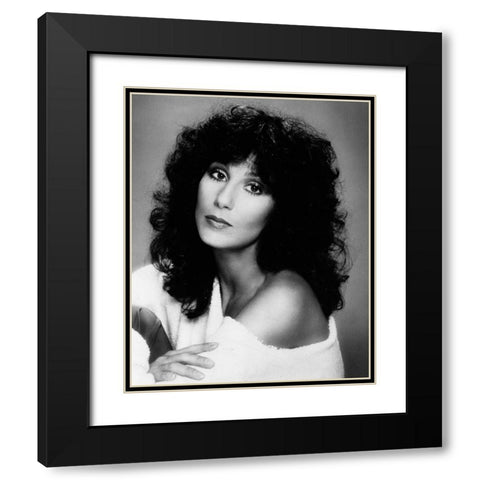 Cher Casablanca Black Modern Wood Framed Art Print with Double Matting by Vintage Music Archive