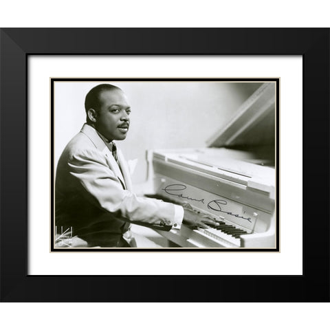 Count Basie-1955 Black Modern Wood Framed Art Print with Double Matting by Vintage Music Archive