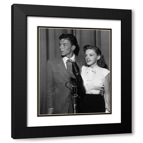 Frank Sinatra and Judy Garland-1944 Black Modern Wood Framed Art Print with Double Matting by Vintage Music Archive