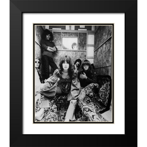 Jefferson Airplane-1967 Black Modern Wood Framed Art Print with Double Matting by Vintage Music Archive