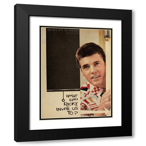 Ricky Nelson-1959 Black Modern Wood Framed Art Print with Double Matting by Vintage Music Archive