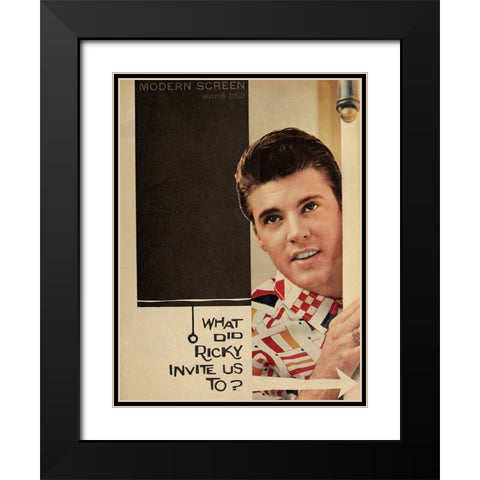 Ricky Nelson-1959 Black Modern Wood Framed Art Print with Double Matting by Vintage Music Archive