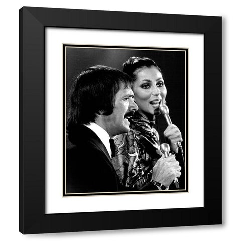 Sonny and Cher Show-1976 Black Modern Wood Framed Art Print with Double Matting by Vintage Music Archive
