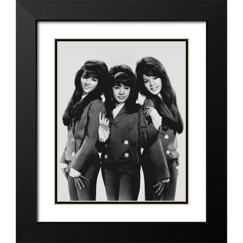 The Ronettes-1966 Black Modern Wood Framed Art Print with Double Matting by Vintage Music Archive