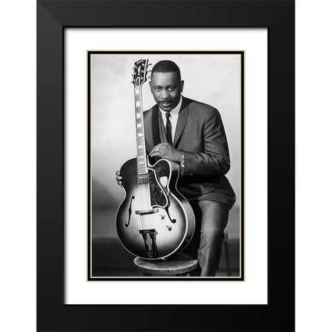 Wes Montgomery-1960s Black Modern Wood Framed Art Print with Double Matting by Vintage Music Archive