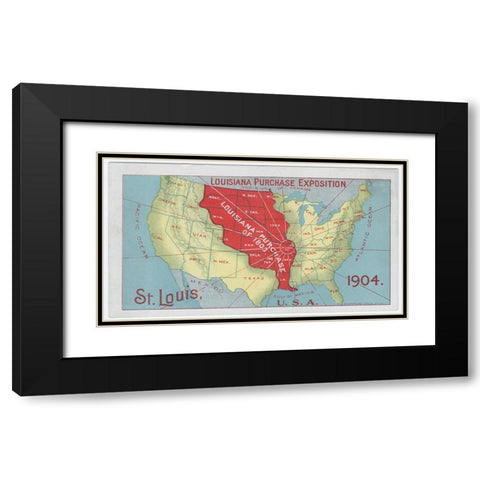 Louisiana Purchase-1904 Black Modern Wood Framed Art Print with Double Matting by Worlds Fair Posters