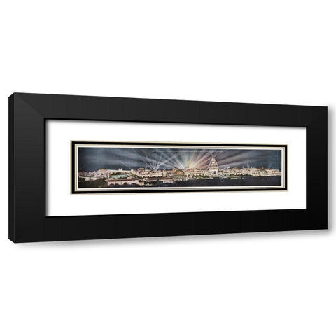 San Francisco-1915-Panorama City at Night 2 Black Modern Wood Framed Art Print with Double Matting by Worlds Fair Posters