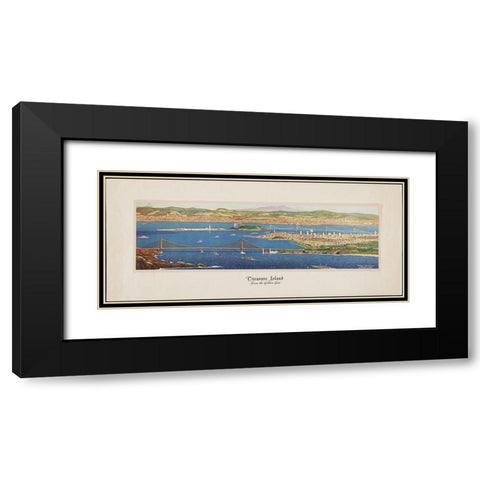 San Francisco-1915-Panorama Golden Gate Black Modern Wood Framed Art Print with Double Matting by Worlds Fair Posters