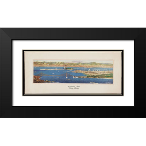 San Francisco-1915-Panorama Golden Gate Black Modern Wood Framed Art Print with Double Matting by Worlds Fair Posters