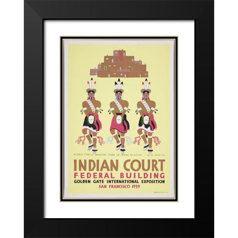 San Francisco-1939-Apache Devil Dancer-Arizona Yellow Black Modern Wood Framed Art Print with Double Matting by Worlds Fair Posters