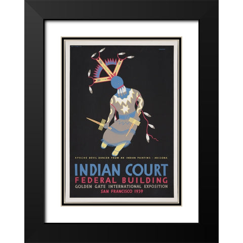 San Francisco-1939-Apache Devil Dancer-Arizona Black Modern Wood Framed Art Print with Double Matting by Worlds Fair Posters