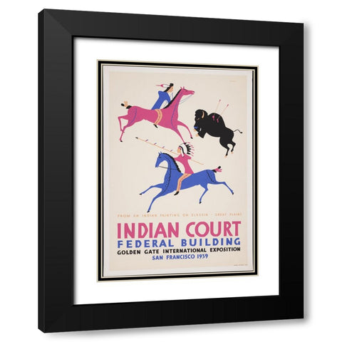 San Francisco-1939-Elkskin Great Plains Black Modern Wood Framed Art Print with Double Matting by Worlds Fair Posters