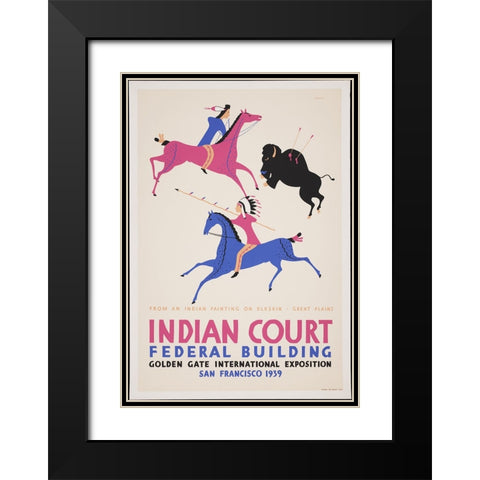 San Francisco-1939-Elkskin Great Plains Black Modern Wood Framed Art Print with Double Matting by Worlds Fair Posters