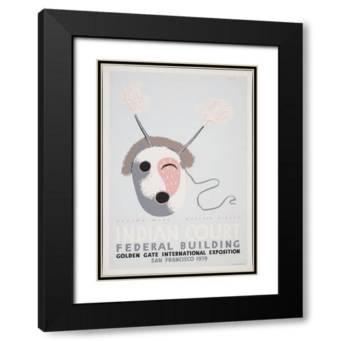 San Francisco-1939-Eskimo Mask Western Alaska Black Modern Wood Framed Art Print with Double Matting by Worlds Fair Posters