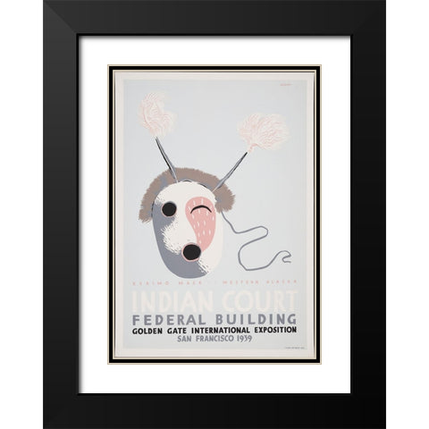San Francisco-1939-Eskimo Mask Western Alaska Black Modern Wood Framed Art Print with Double Matting by Worlds Fair Posters