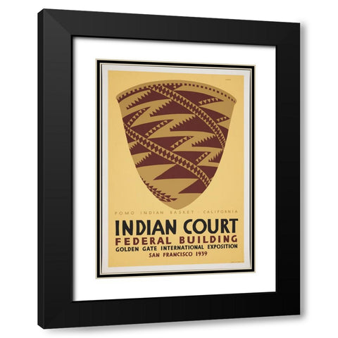San Francisco-1939-Pomo Indian California Black Modern Wood Framed Art Print with Double Matting by Worlds Fair Posters