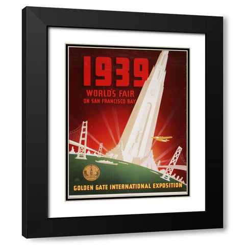 San Francisco-1939 Black Modern Wood Framed Art Print with Double Matting by Worlds Fair Posters