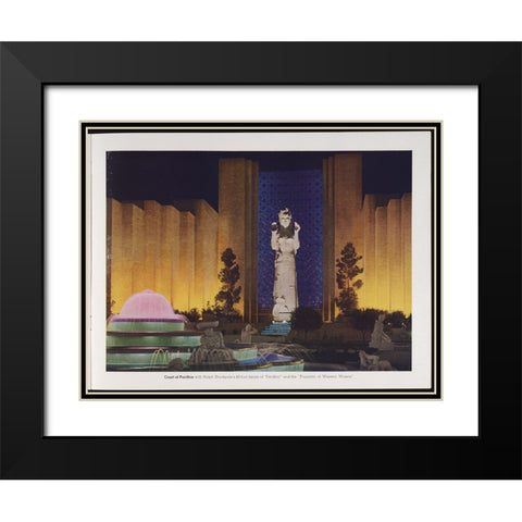 San Francisco-Court of Pacifica Black Modern Wood Framed Art Print with Double Matting by Worlds Fair Posters
