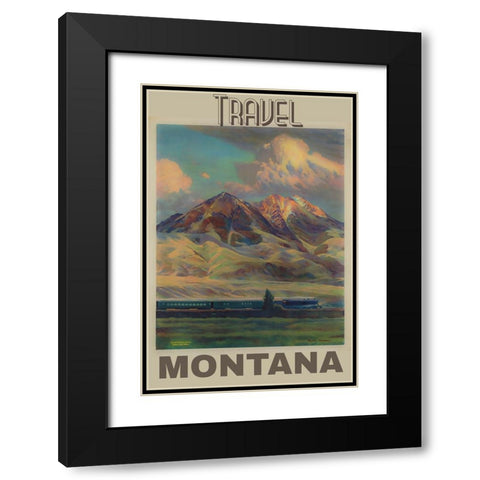 Montana Vintage Poster Black Modern Wood Framed Art Print with Double Matting by Vintage Travel Posters