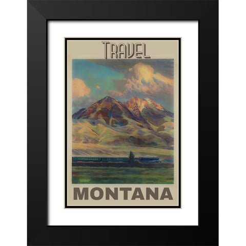 Montana Vintage Poster Black Modern Wood Framed Art Print with Double Matting by Vintage Travel Posters