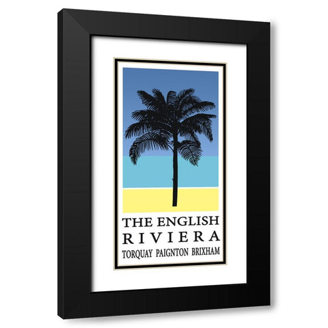Palm Tree Travel Poster Black Modern Wood Framed Art Print with Double Matting by Vintage Travel Posters