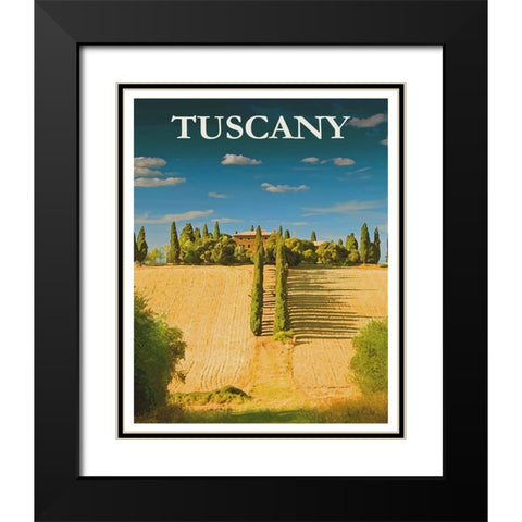 Tuscany Italy Poster Black Modern Wood Framed Art Print with Double Matting by Vintage Travel Posters