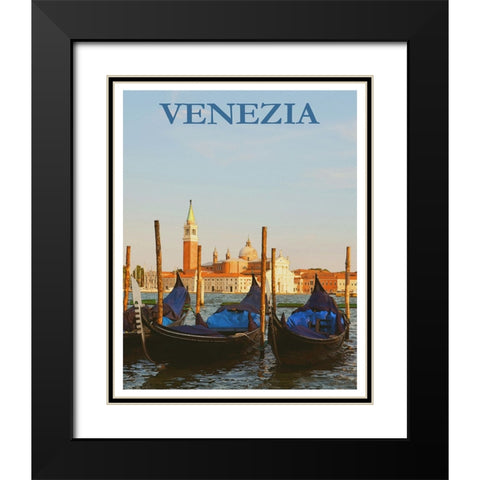 Venice Italy Poster Black Modern Wood Framed Art Print with Double Matting by Vintage Travel Posters