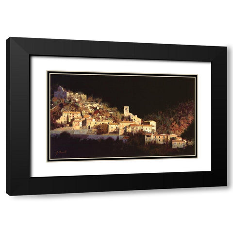 Paesaggio Scuro Black Modern Wood Framed Art Print with Double Matting by Borelli, Guido
