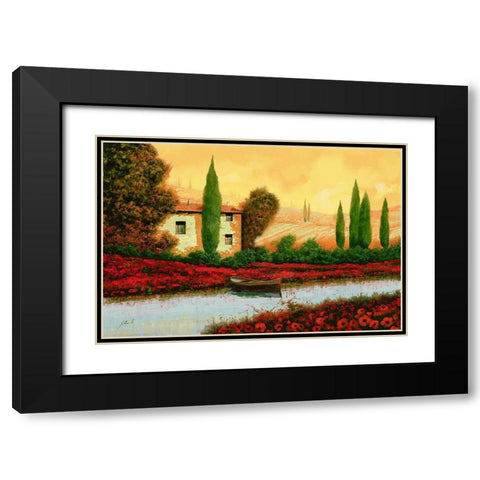 Al Tramonto Sul Fiume Black Modern Wood Framed Art Print with Double Matting by Borelli, Guido