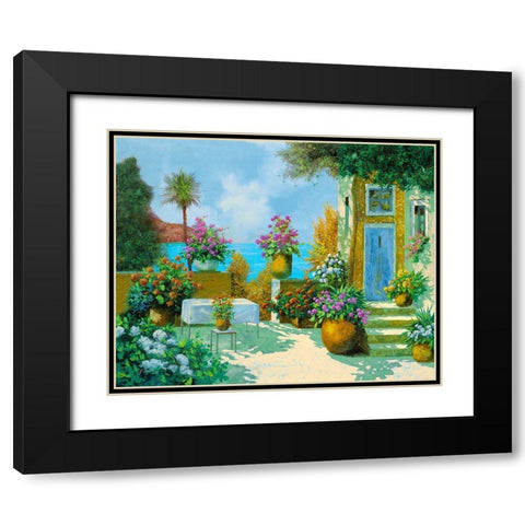 Scalette e Tavolo Black Modern Wood Framed Art Print with Double Matting by Borelli, Guido