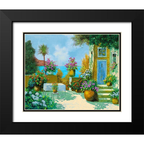 Scalette e Tavolo Black Modern Wood Framed Art Print with Double Matting by Borelli, Guido