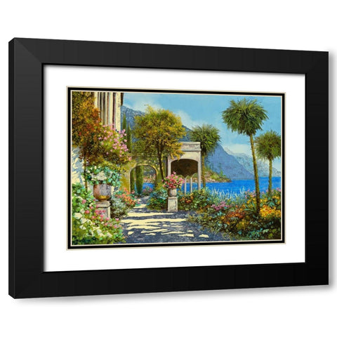Passeggiata al Lago Black Modern Wood Framed Art Print with Double Matting by Borelli, Guido