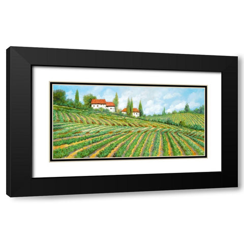 tre case nella vigna Black Modern Wood Framed Art Print with Double Matting by Borelli, Guido