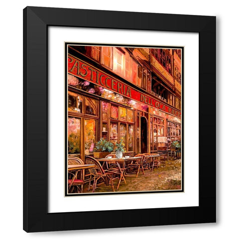 La Pasticceria DellOca Giuliva Black Modern Wood Framed Art Print with Double Matting by Borelli, Guido