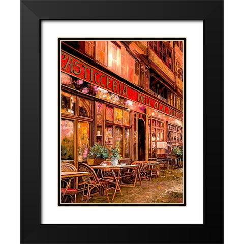 La Pasticceria DellOca Giuliva Black Modern Wood Framed Art Print with Double Matting by Borelli, Guido