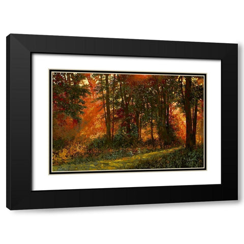 Luci Nel Bosco Black Modern Wood Framed Art Print with Double Matting by Borelli, Guido