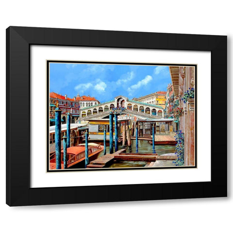 Rialto DallAltro Lato Black Modern Wood Framed Art Print with Double Matting by Borelli, Guido
