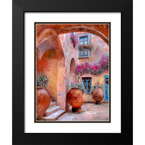 il Cortile DellArco Black Modern Wood Framed Art Print with Double Matting by Borelli, Guido