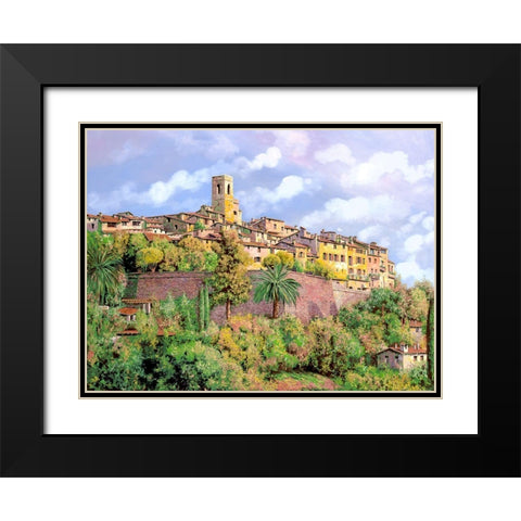 St. Paul de Vence Black Modern Wood Framed Art Print with Double Matting by Borelli, Guido