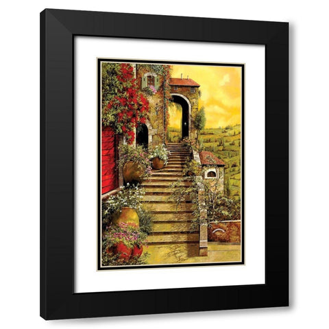 Salita al Grande Arco Black Modern Wood Framed Art Print with Double Matting by Borelli, Guido